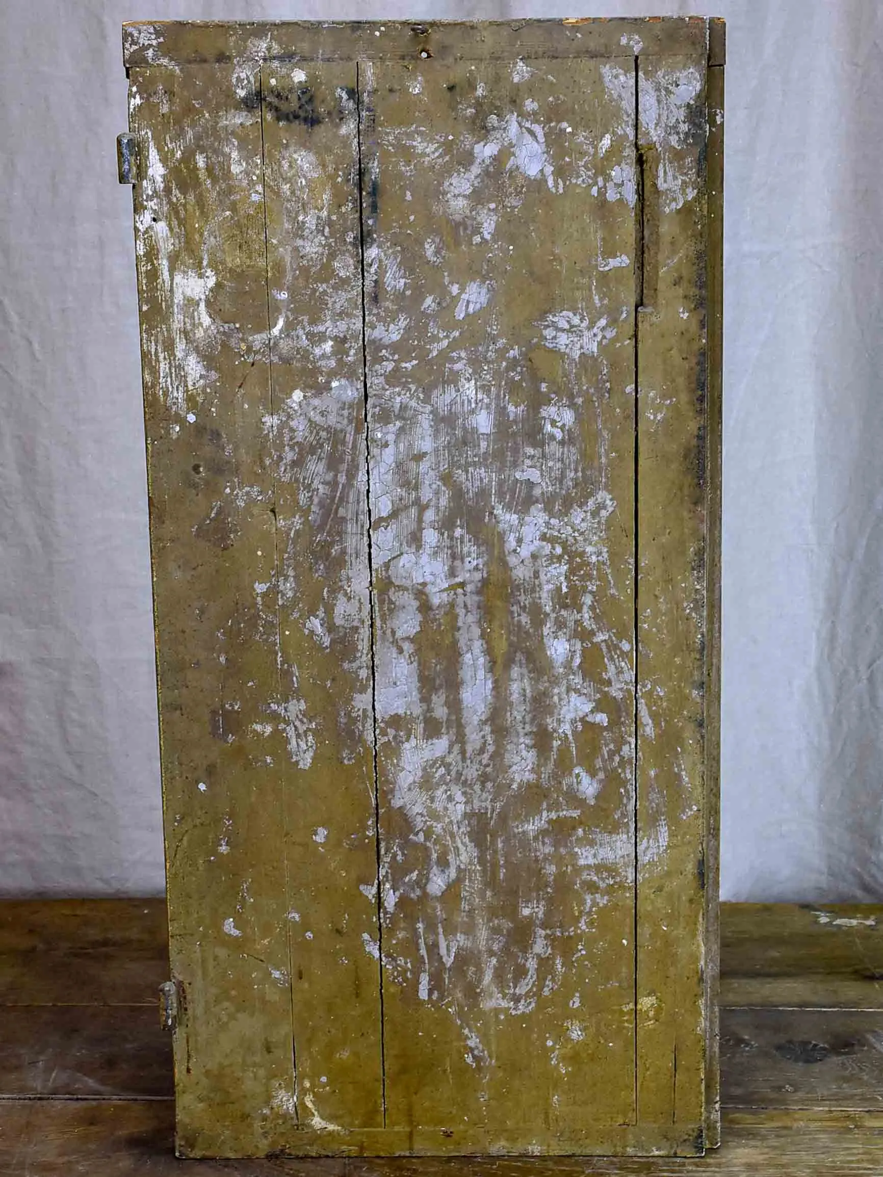 Antique French painting of a man - painted on a shutter