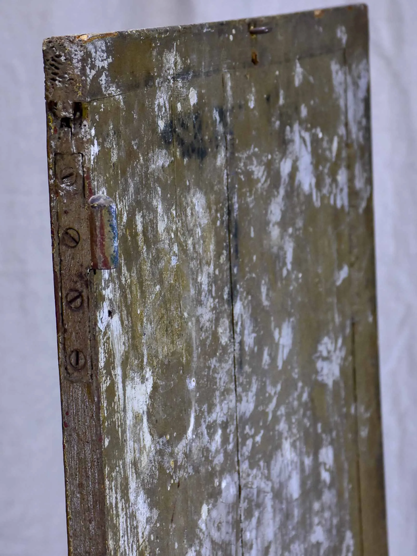 Antique French painting of a man - painted on a shutter
