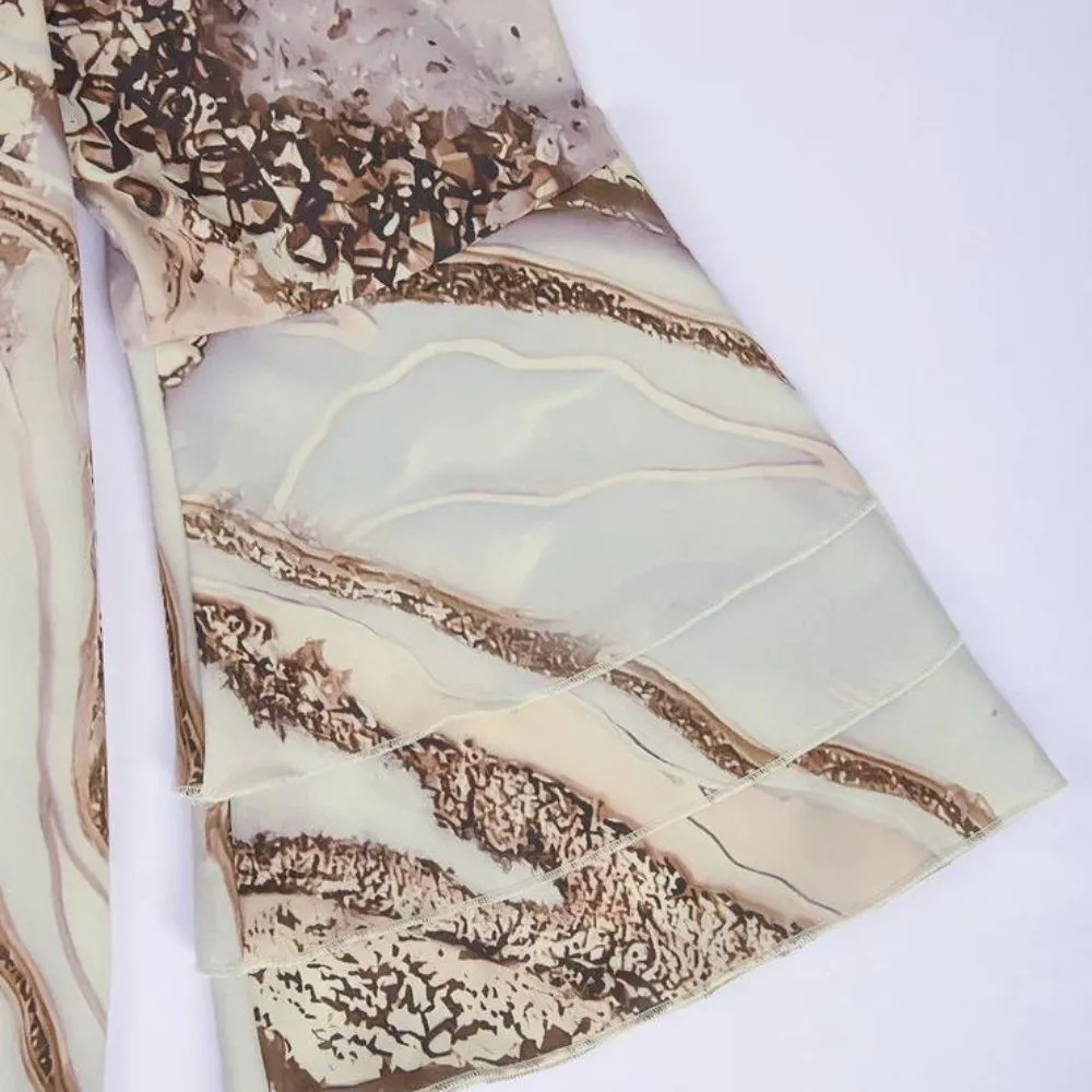 Beach Nights Gold Marble Print Mini Dress