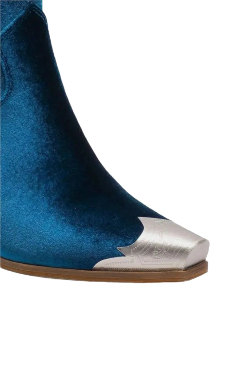 Beast Fashion Velvet Block Heel Boots with Side Zippers