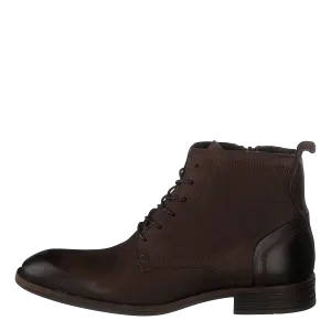 Biabyron Leather Lace Up Boot Dark Brown