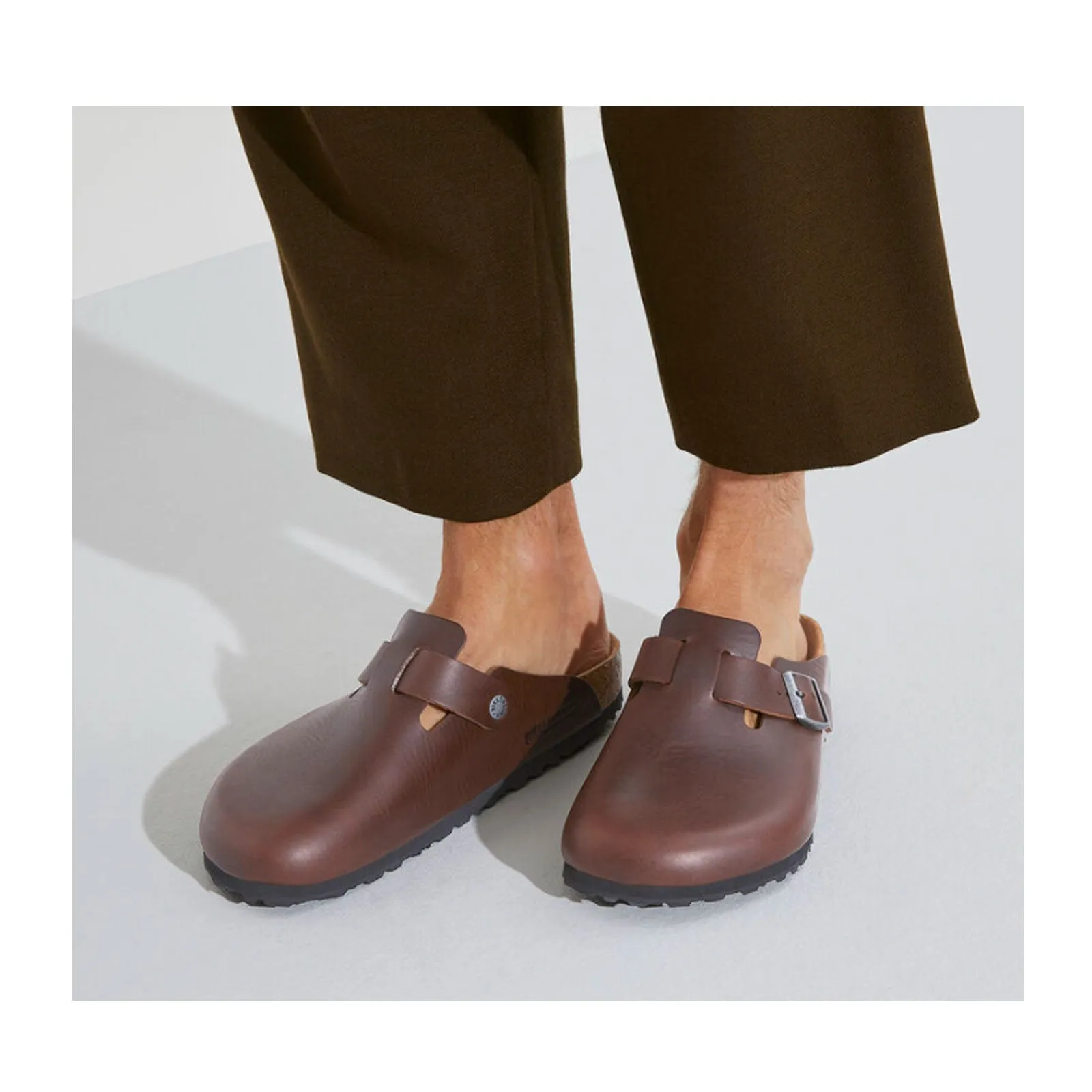 Birkenstock Boston Grip Clog (Men) - Vintage Wood Roast Leather