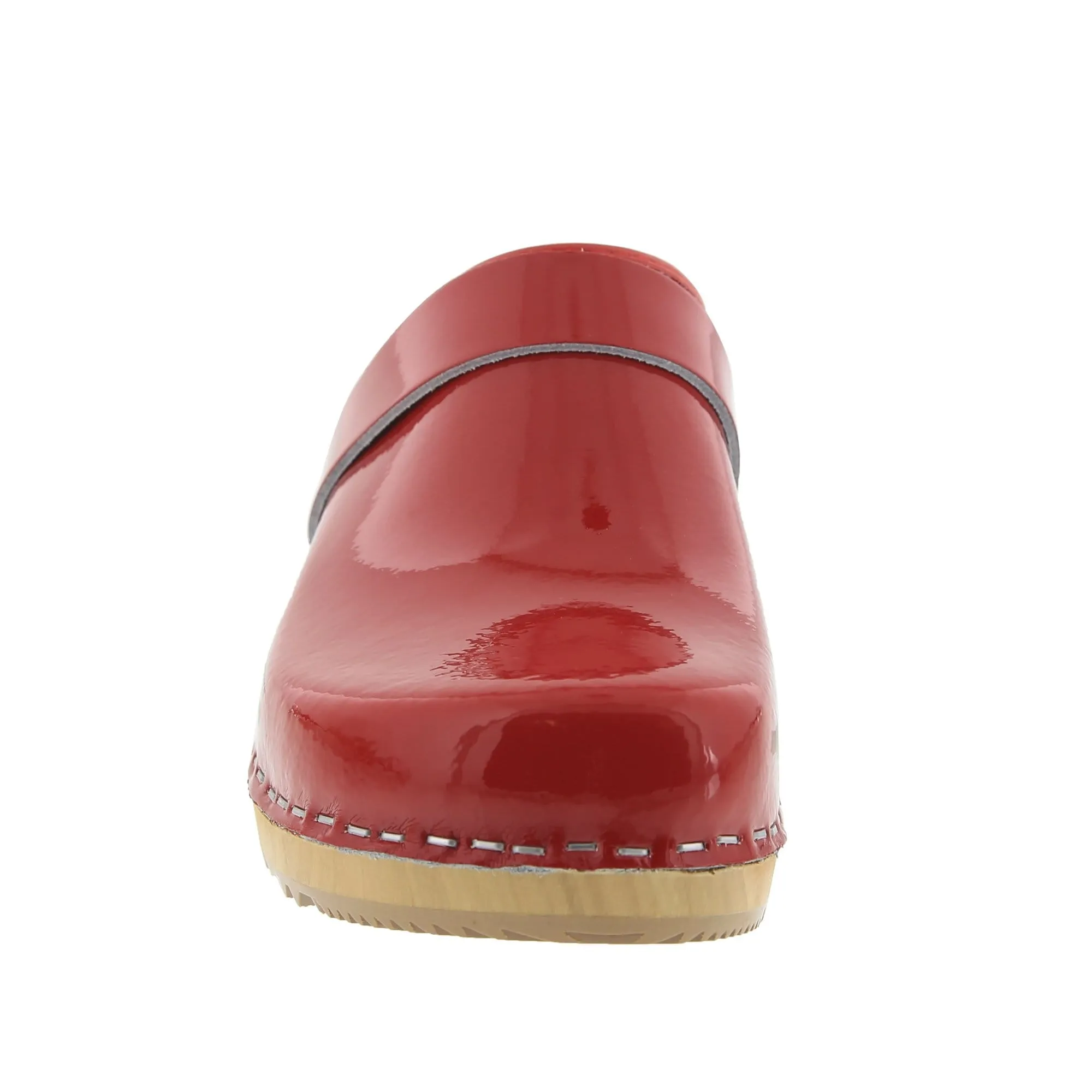 BJORK LEIA Wood Classic Open Back Patent Leather Clogs