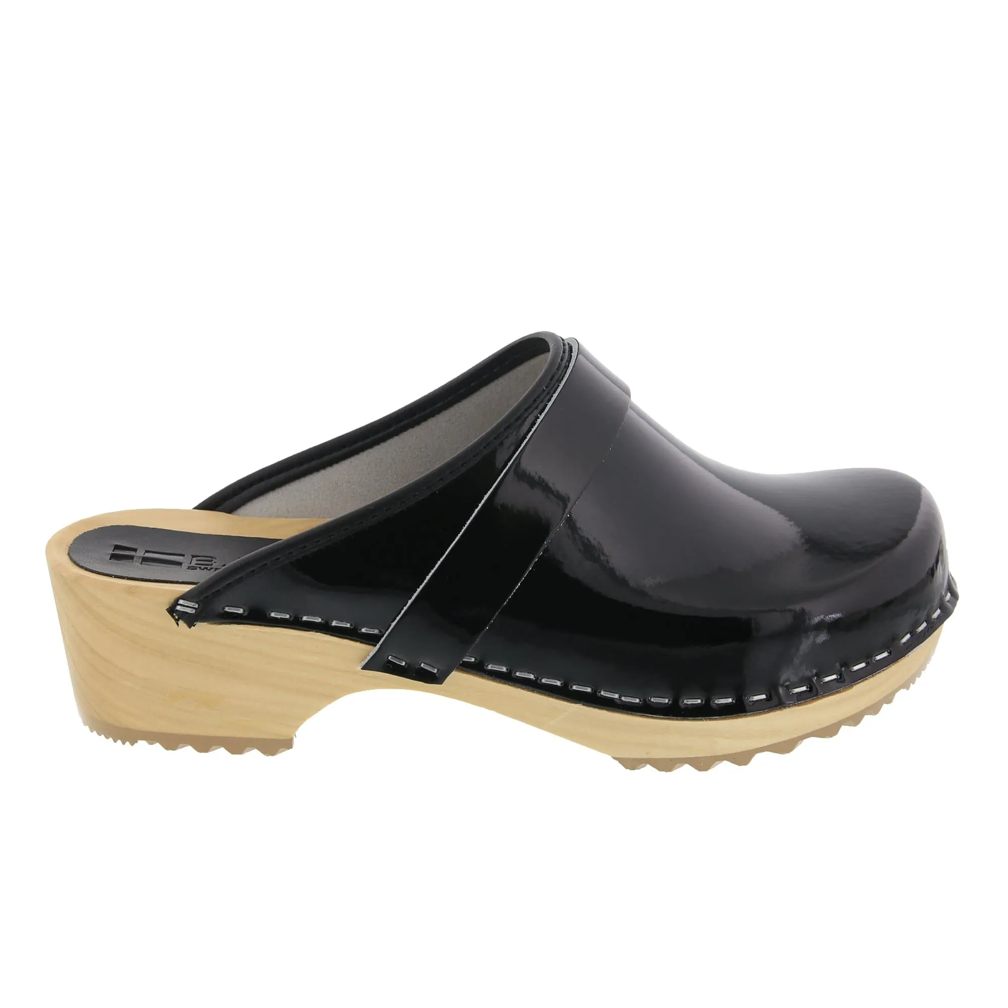 BJORK LEIA Wood Classic Open Back Patent Leather Clogs