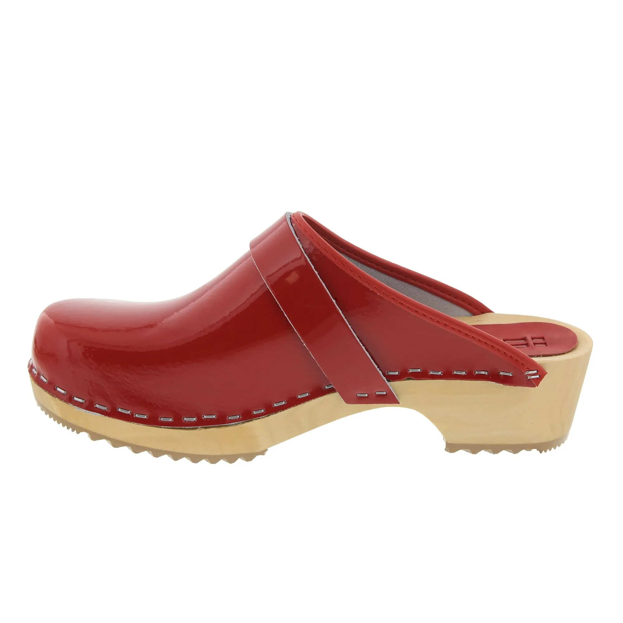 BJORK LEIA Wood Classic Open Back Patent Leather Clogs