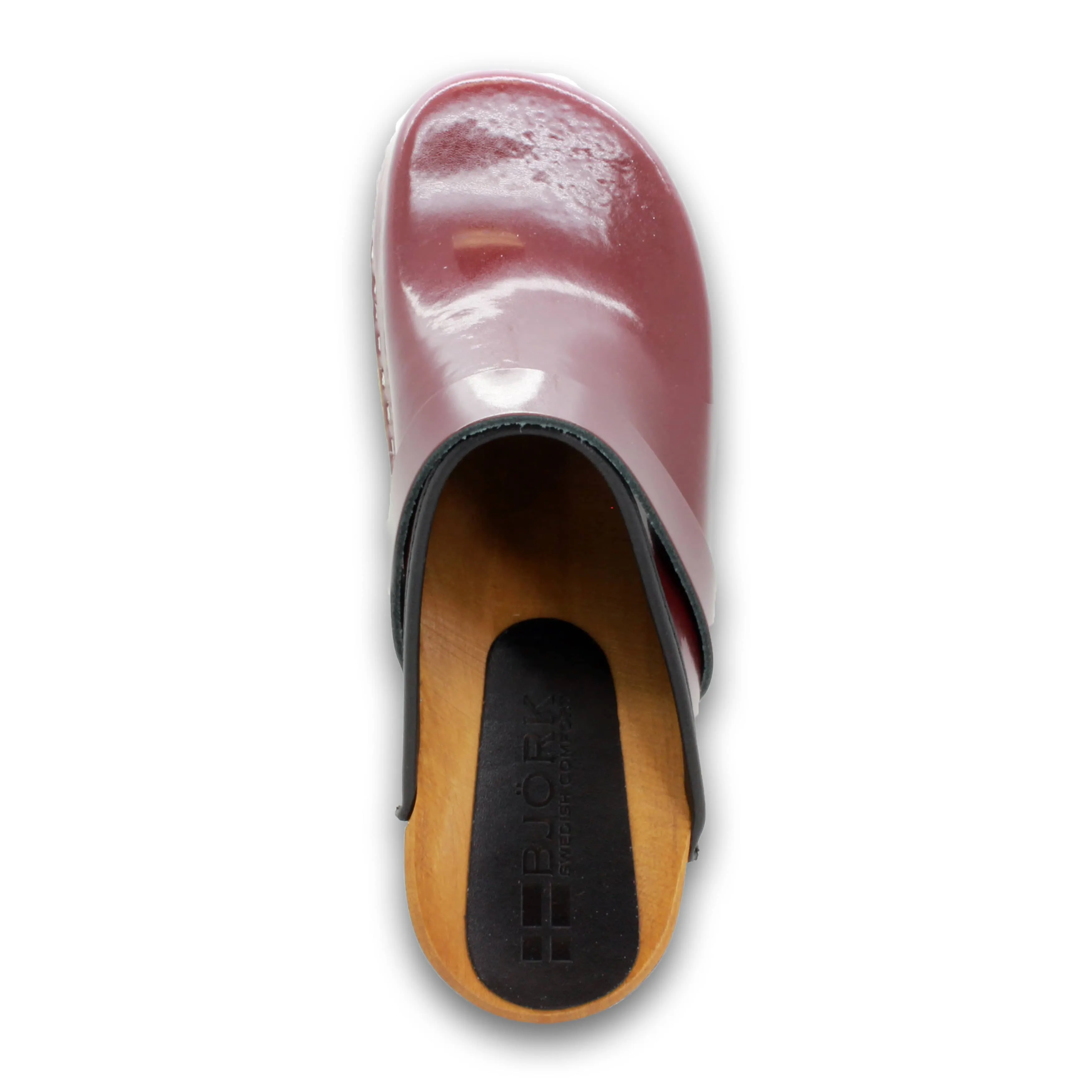 BJORK LEIA Wood Classic Open Back Patent Leather Clogs