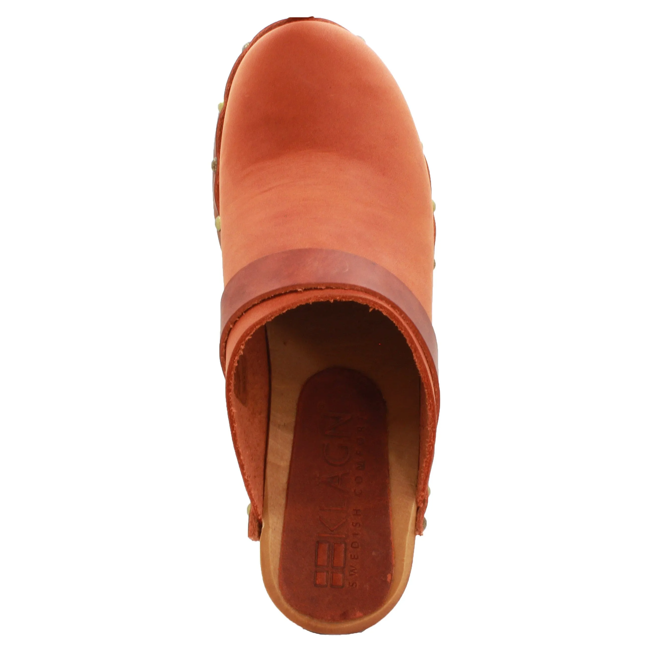 BJORK Maria Wooden Clogs in Vintage Oiled Leather - CLOSEOUT