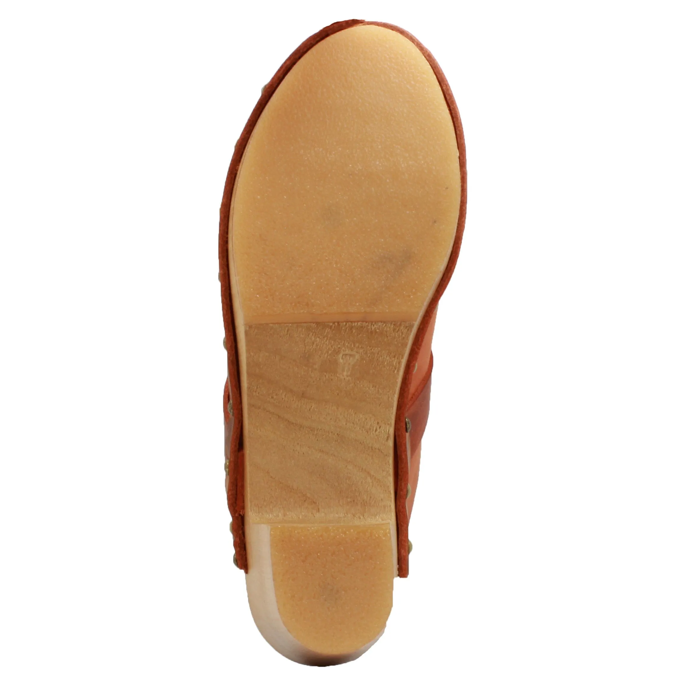 BJORK Maria Wooden Clogs in Vintage Oiled Leather - CLOSEOUT