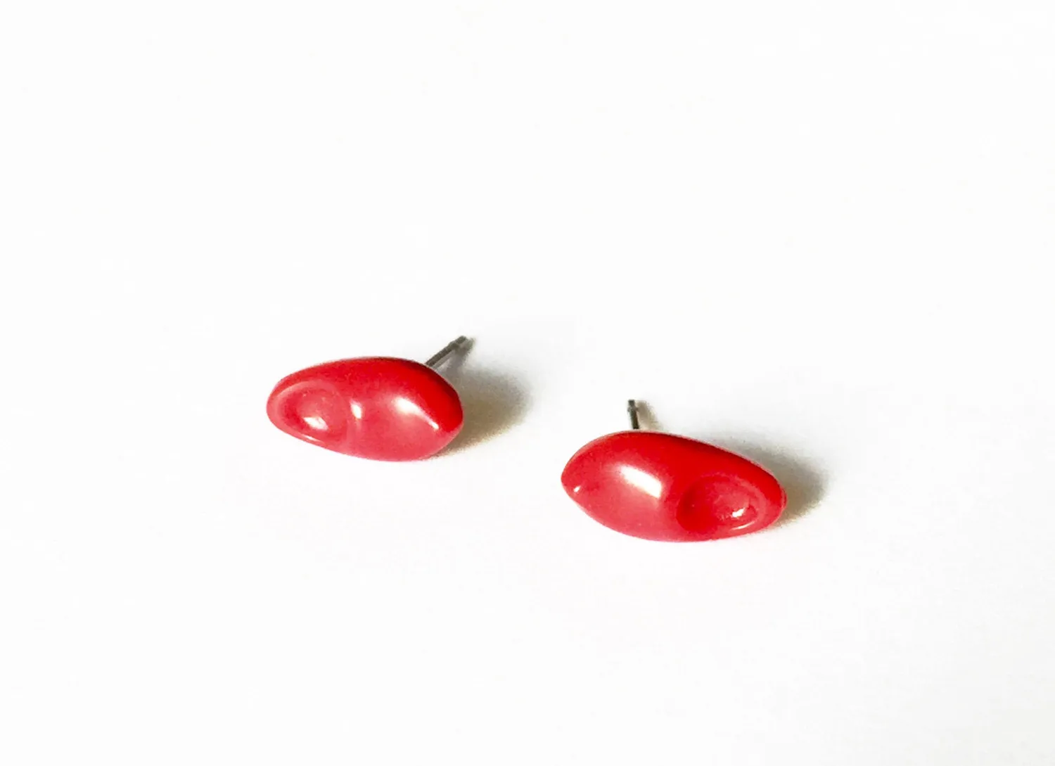 Cherry Red Clog Stud Earrings