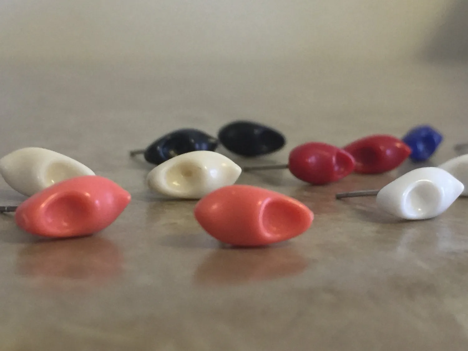 Cherry Red Clog Stud Earrings
