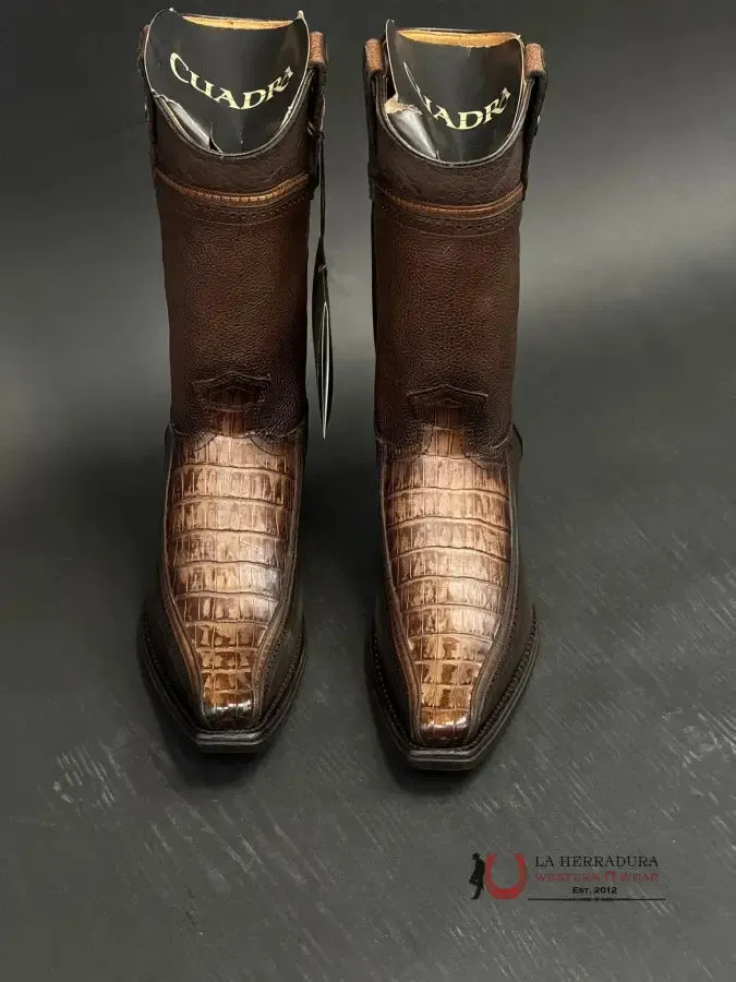 CUADRA BOOT FUSCUS CAIMAN COLA ARAUCO CHOCOLATE LASER NARROW SQUARE TOE