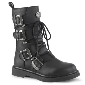 DemoniaCult Bolt 265 Unisex/Mens 1 1/4 Inch Heel, Front Lace, Combat Calf Length Boots