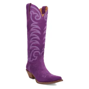 Dingo Womens Movin On Purple Suede Cowboy Boots