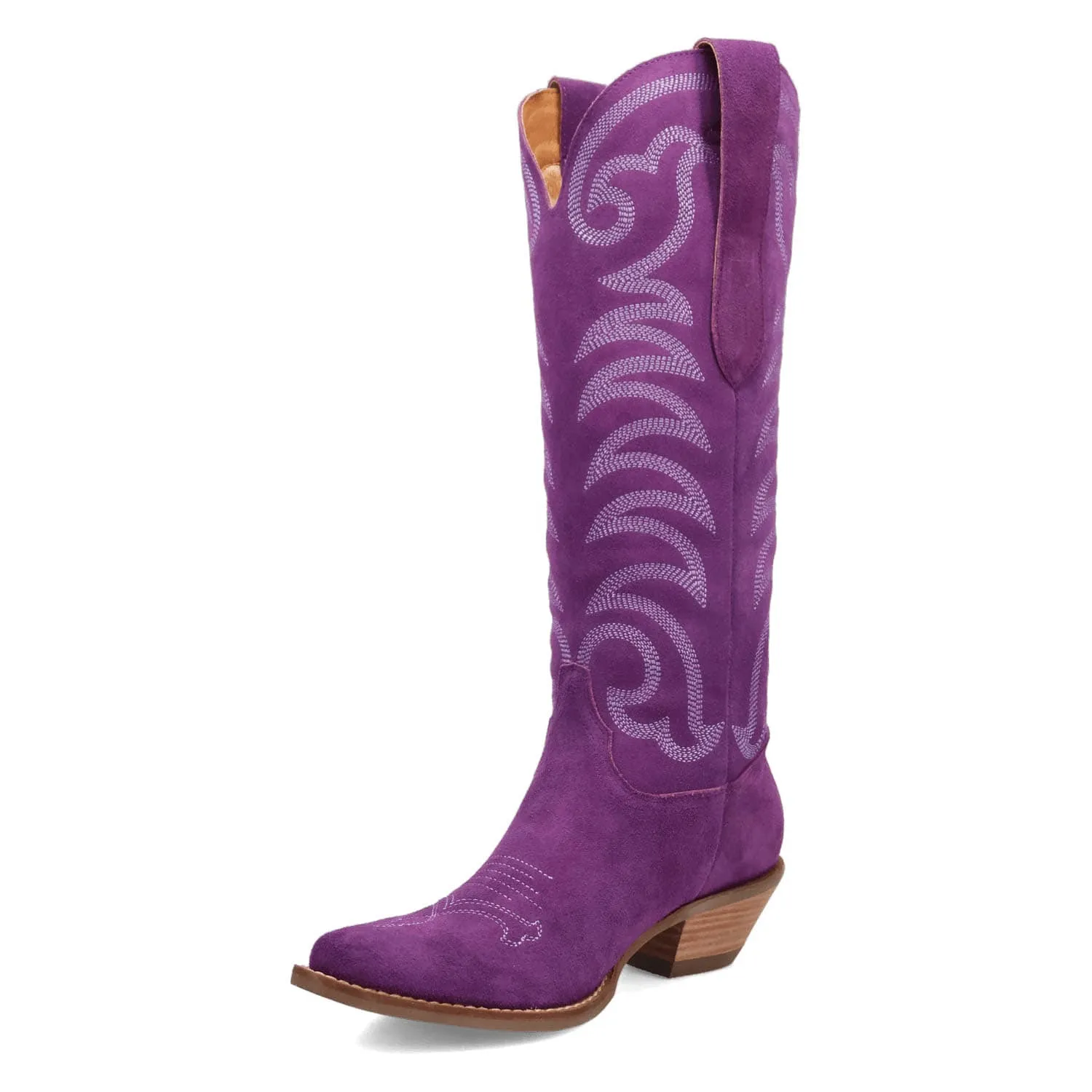 Dingo Womens Movin On Purple Suede Cowboy Boots