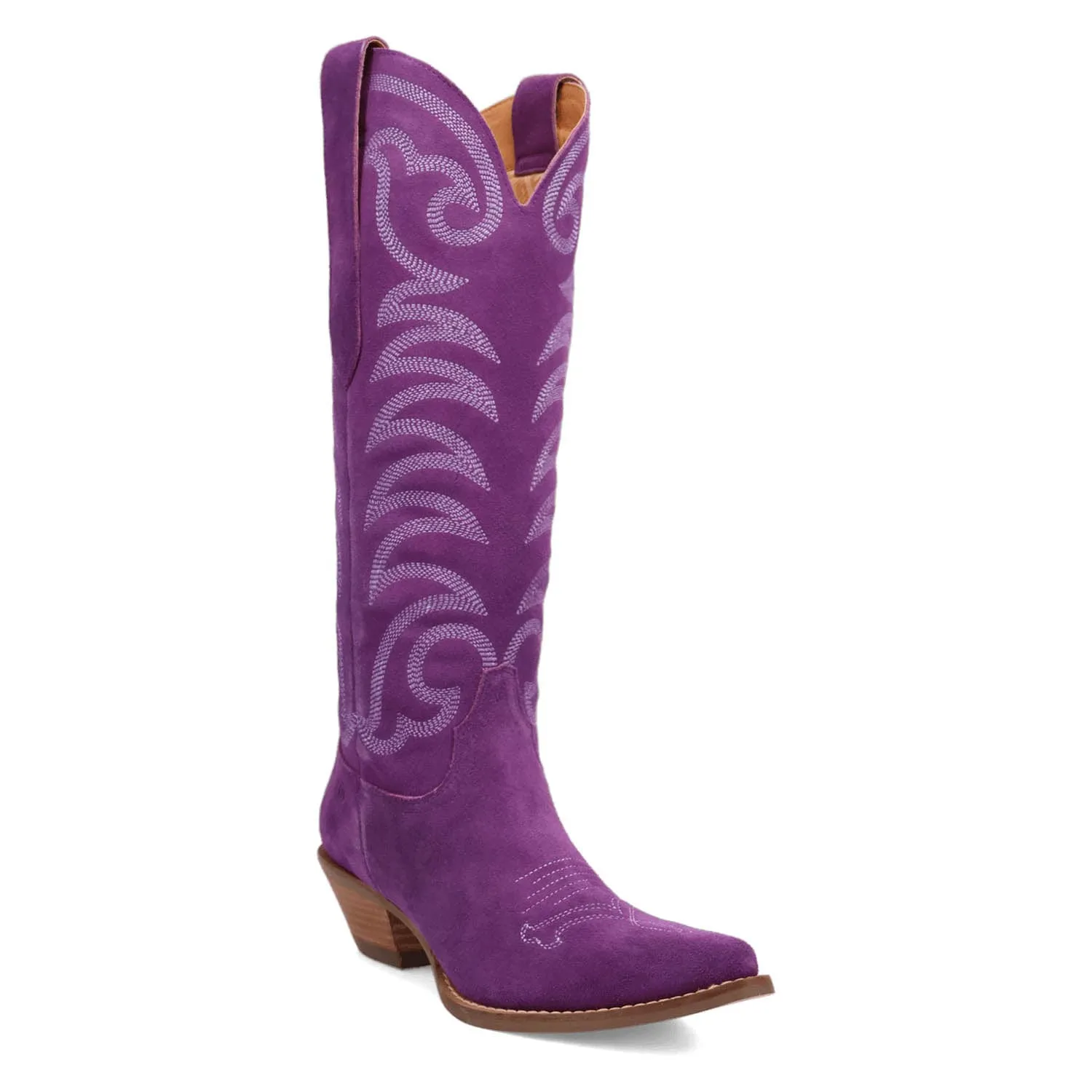 Dingo Womens Movin On Purple Suede Cowboy Boots