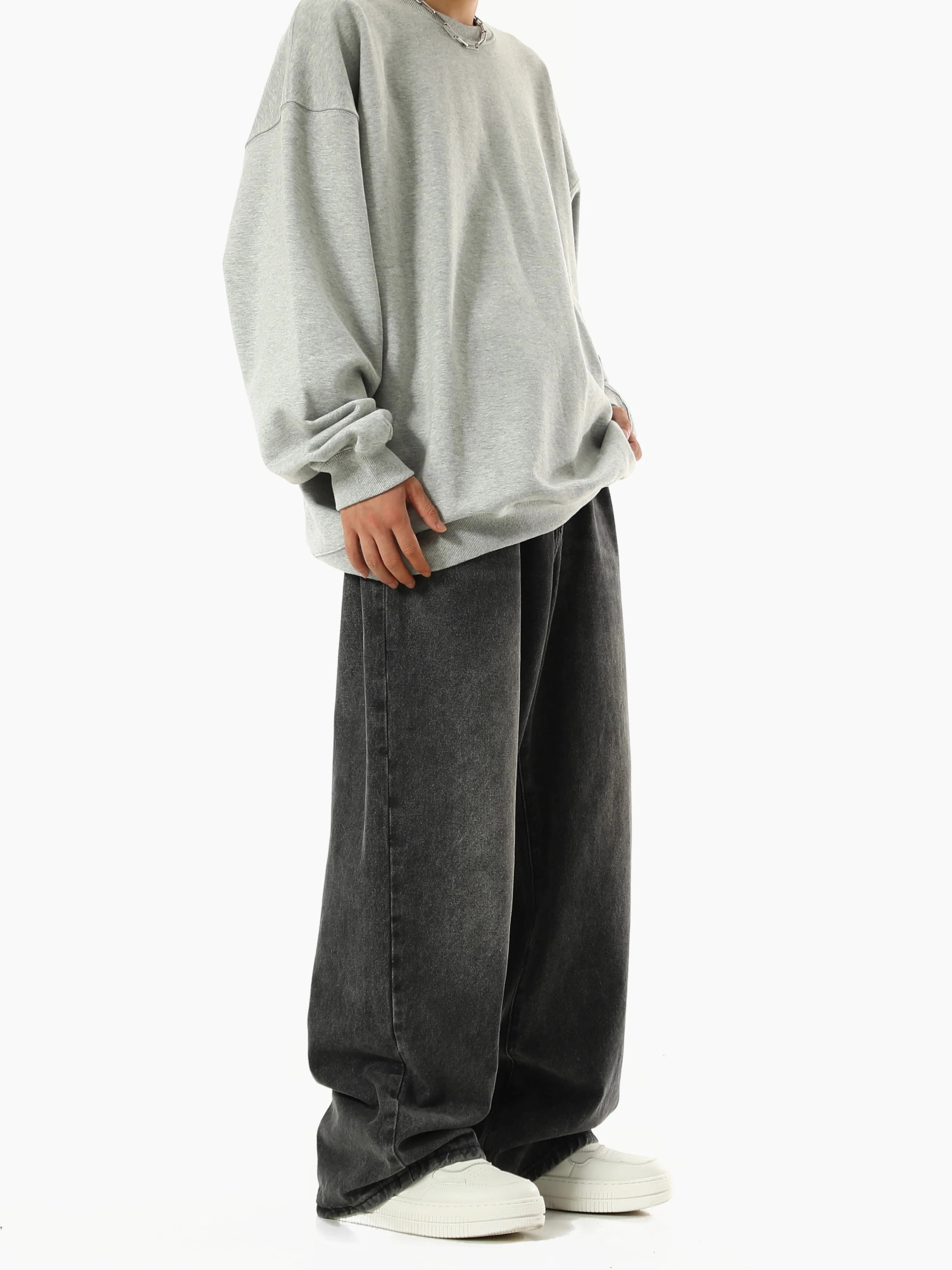 Faded Wide Leg Jeans