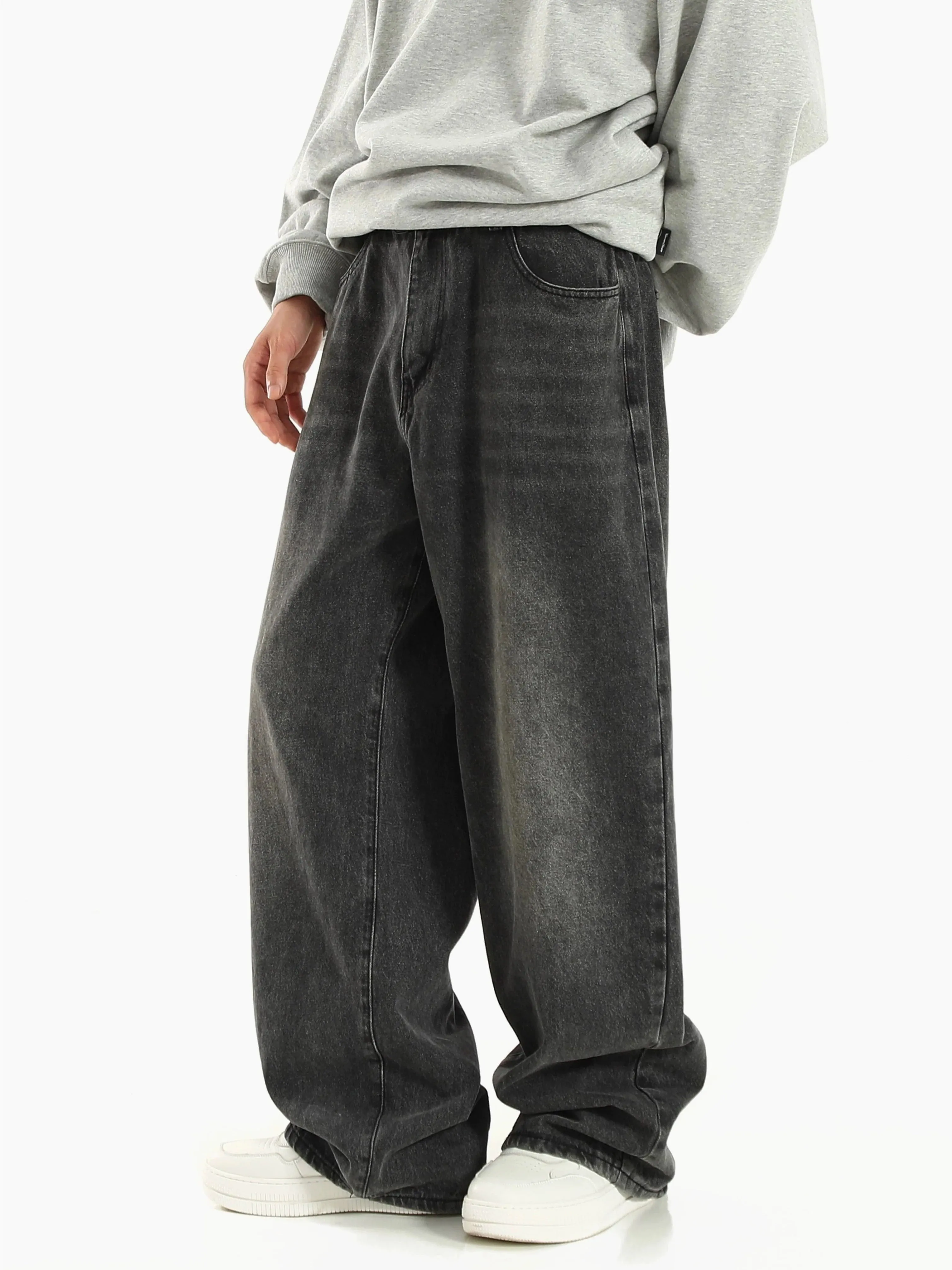 Faded Wide Leg Jeans