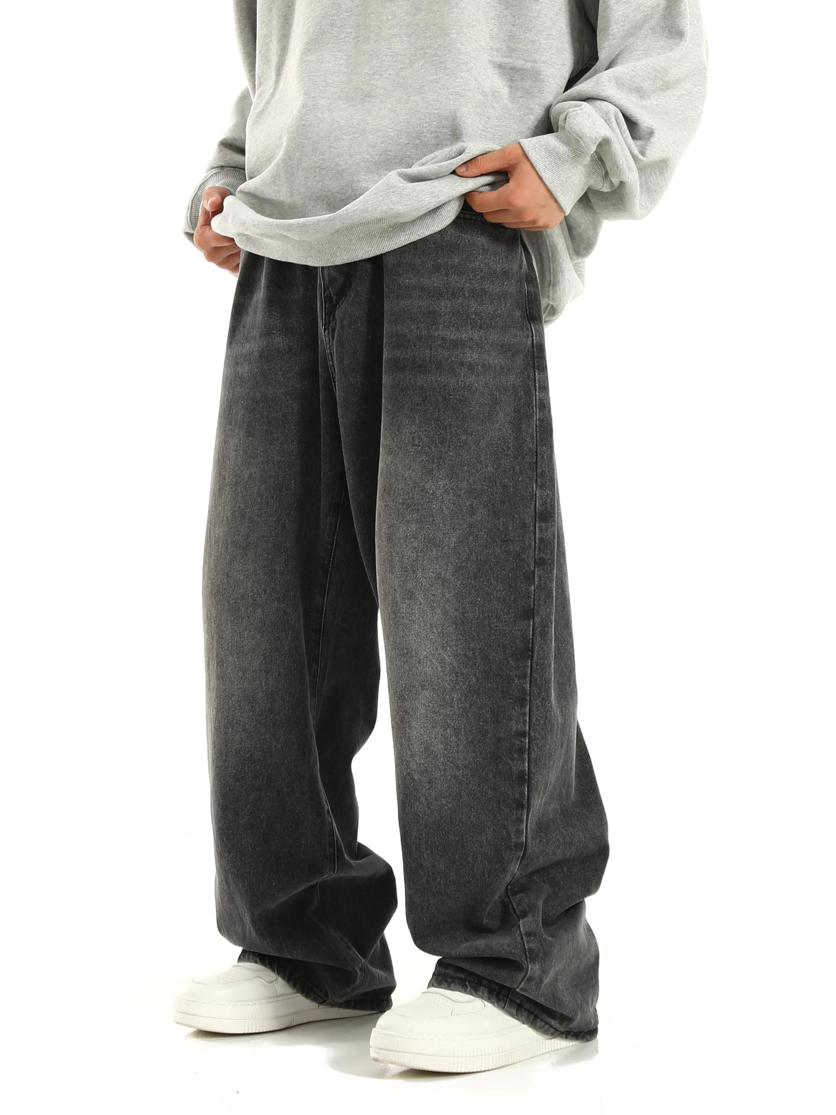 Faded Wide Leg Jeans