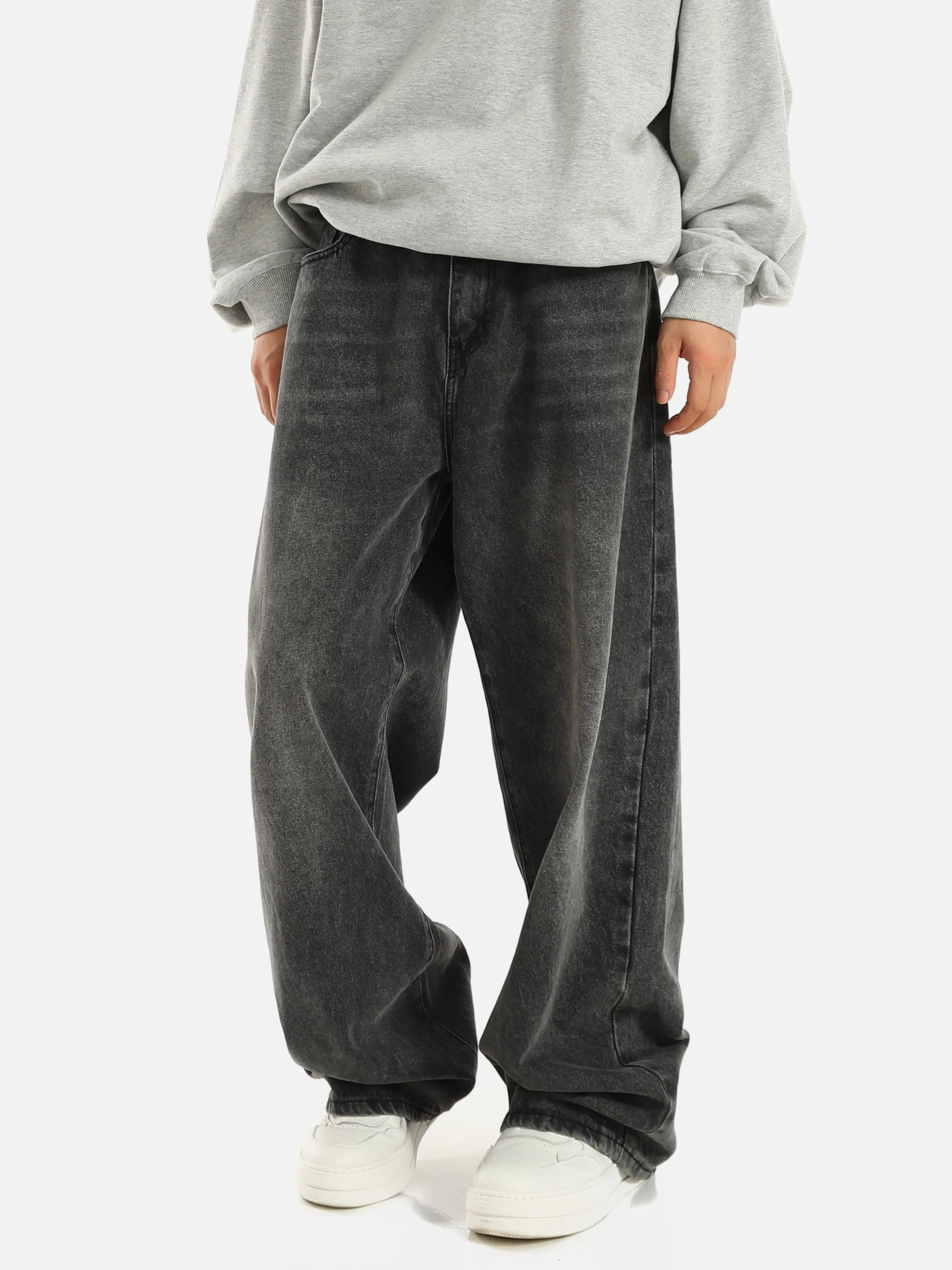 Faded Wide Leg Jeans