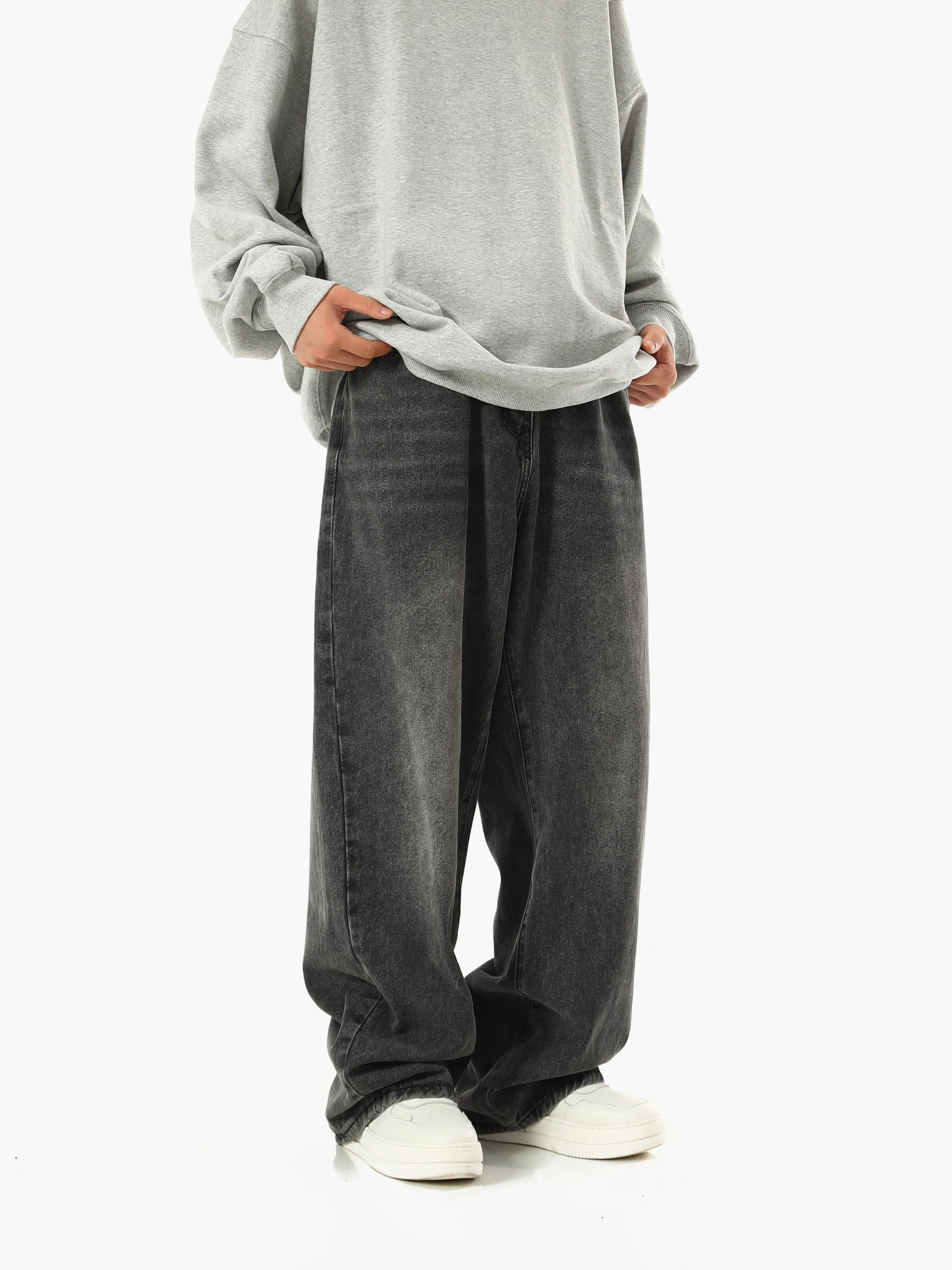 Faded Wide Leg Jeans