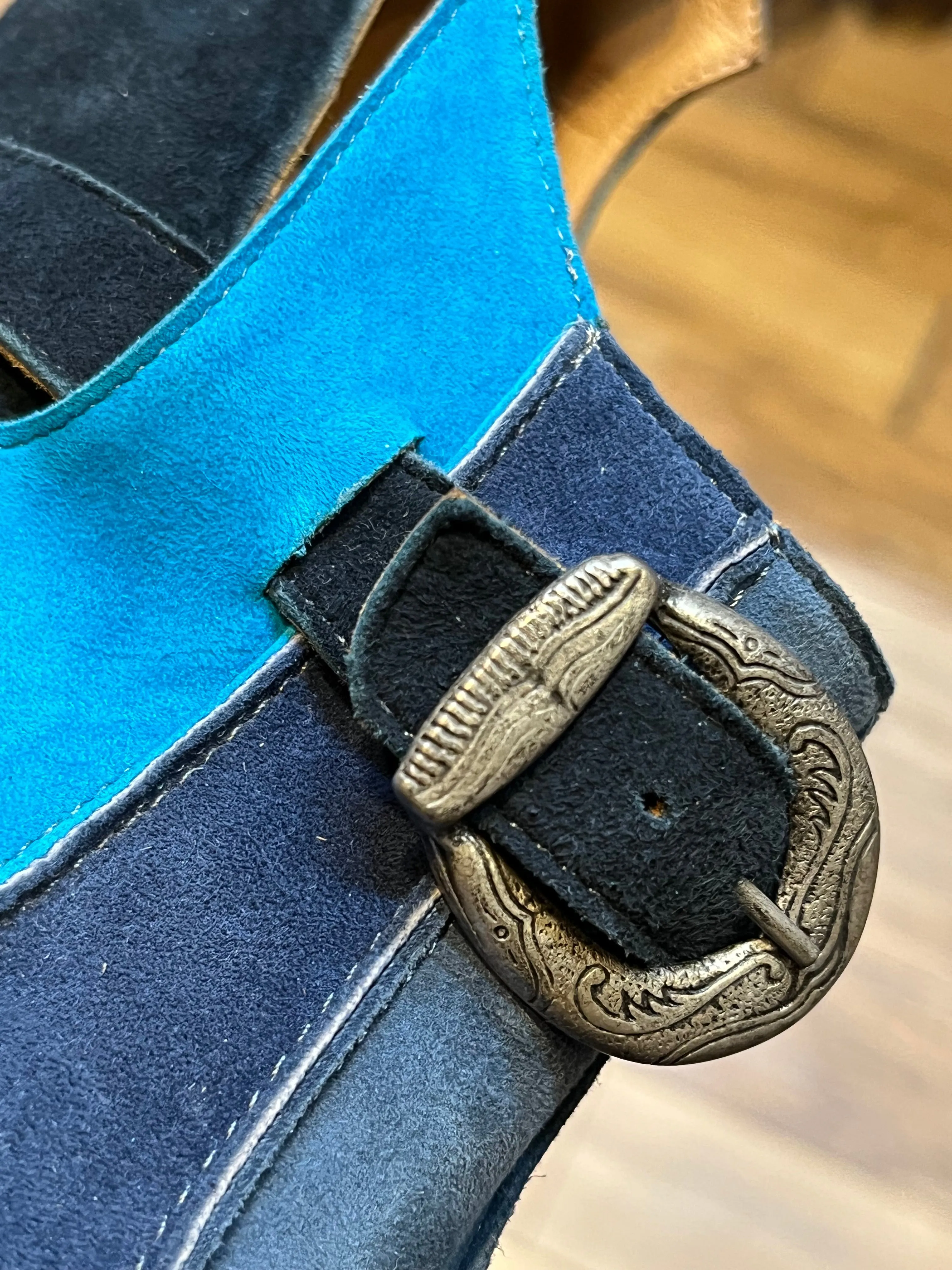 John Fluevog Summer of Love Amor Blue Clog, Made in Peru, Size US Womens 7.5 SOLD