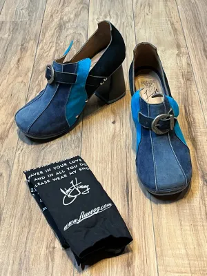 John Fluevog Summer of Love Amor Blue Clog, Made in Peru, Size US Womens 7.5 SOLD