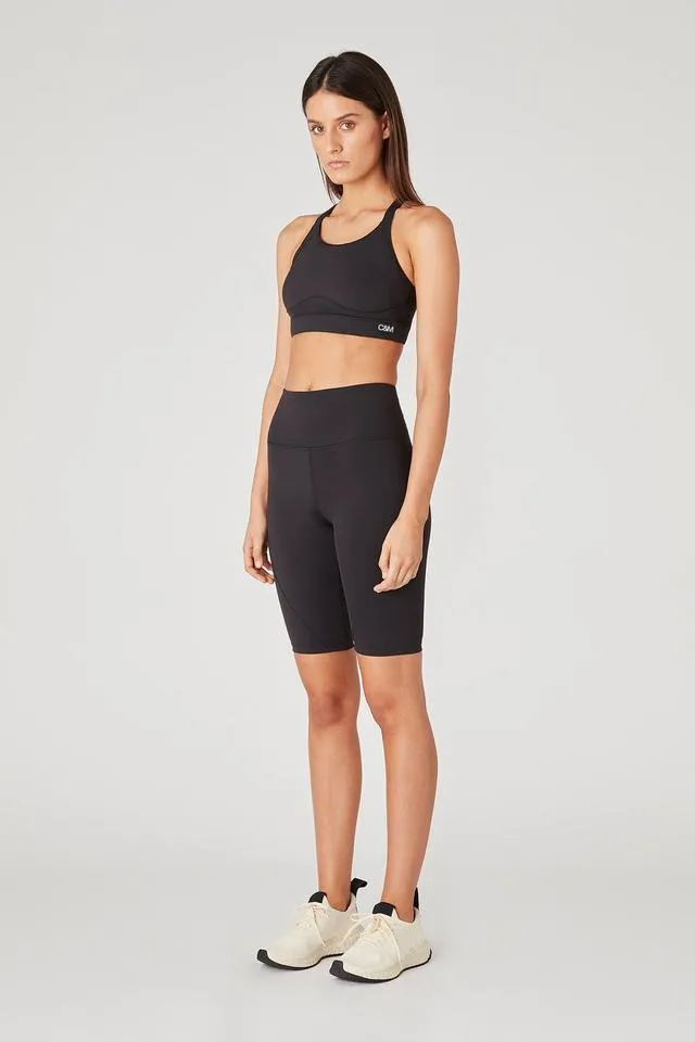 Kennedy Crop Black with White Logo