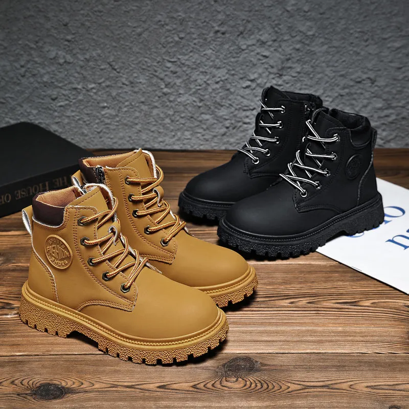 Kids Classic Lace Up Waterproof Comfort Work Boot Scholl Shoes (Toddler/Little Kid/Big Kid) | A05