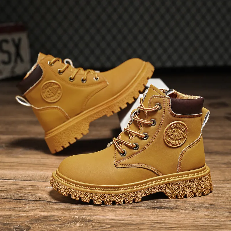 Kids Classic Lace Up Waterproof Comfort Work Boot Scholl Shoes (Toddler/Little Kid/Big Kid) | A05