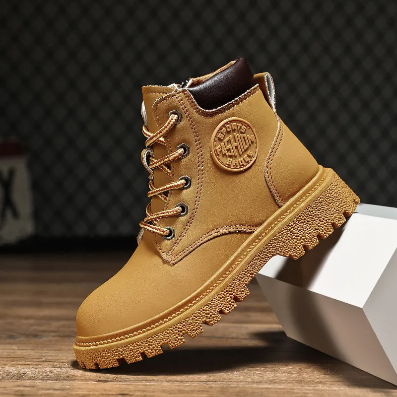 Kids Classic Lace Up Waterproof Comfort Work Boot Scholl Shoes (Toddler/Little Kid/Big Kid) | A05
