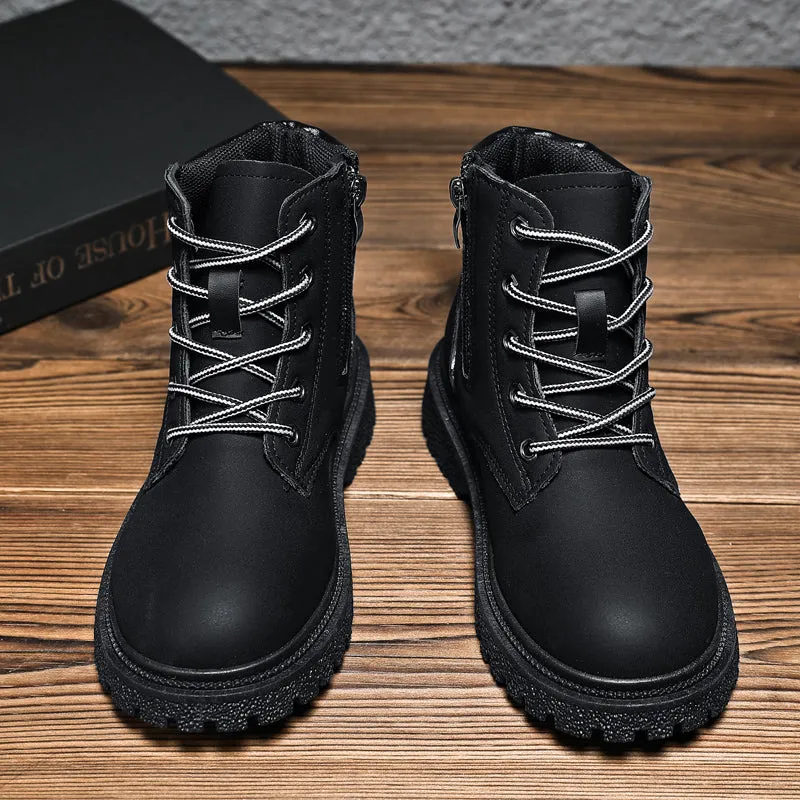 Kids Classic Lace Up Waterproof Comfort Work Boot Scholl Shoes (Toddler/Little Kid/Big Kid) | A05