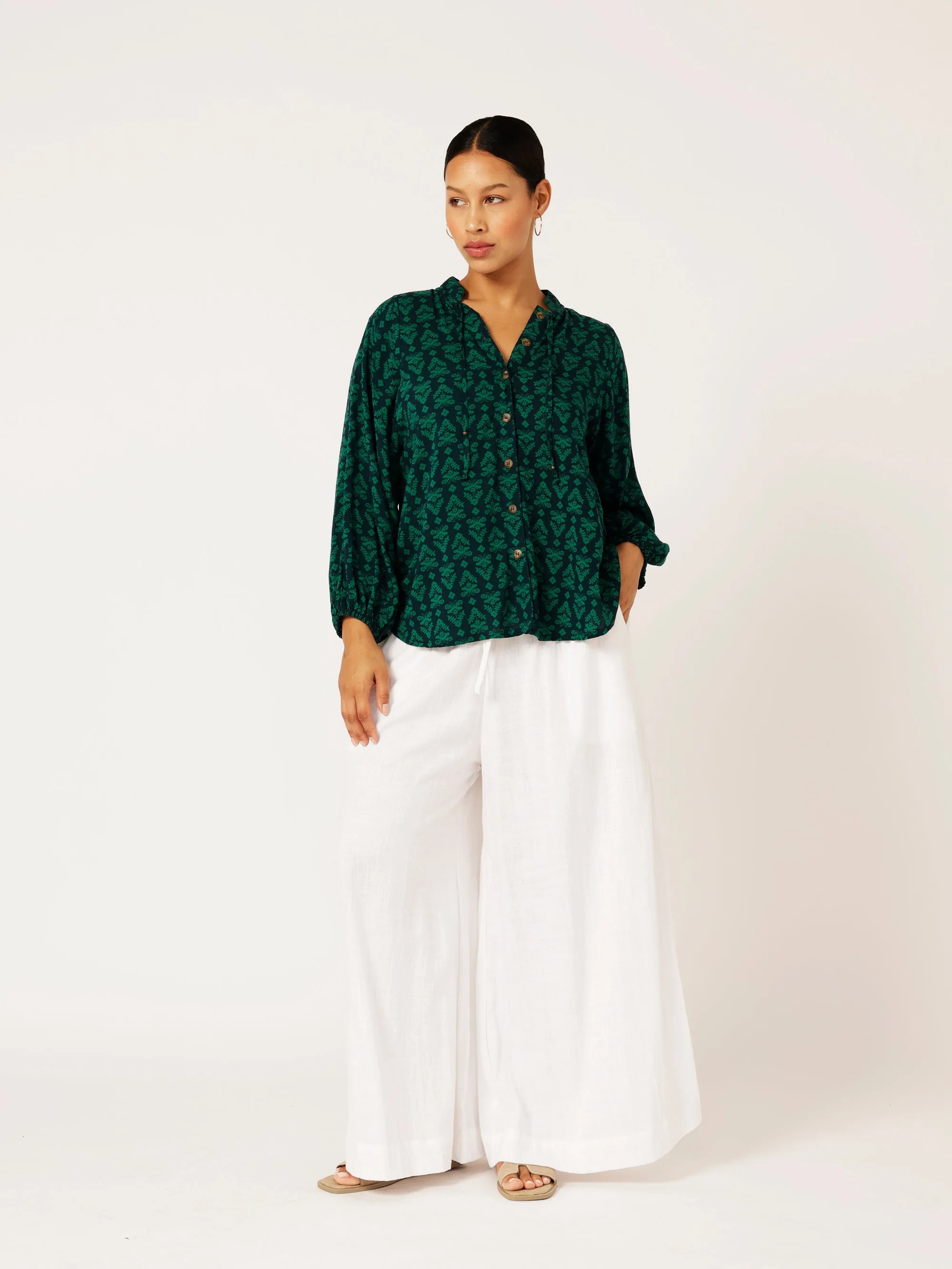 Luna Blouse | Aztec Green