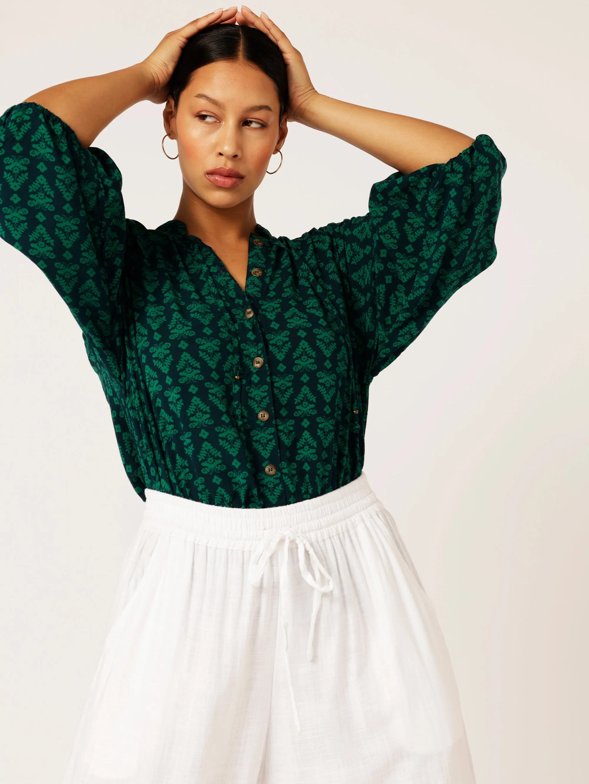Luna Blouse | Aztec Green