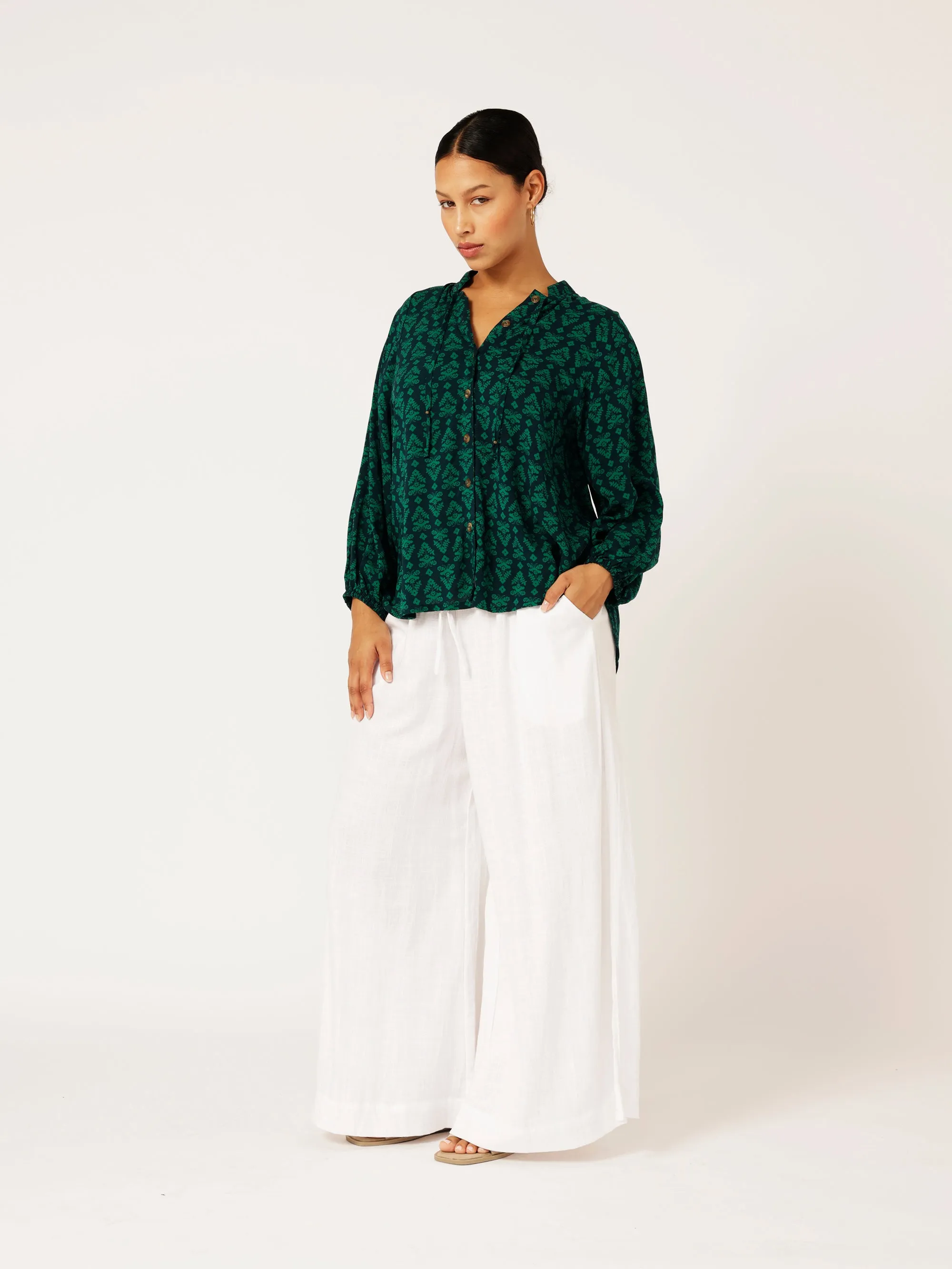 Luna Blouse | Aztec Green