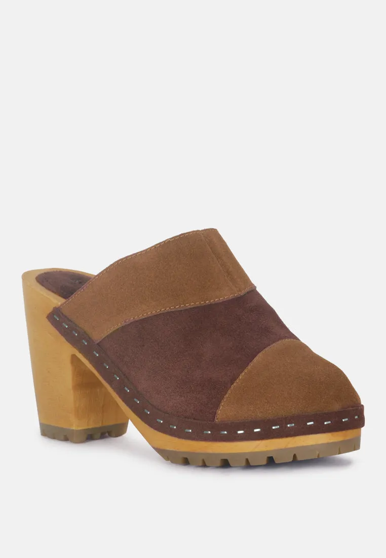 Ochroma Vintage Patchwork Suede Mule Clogs