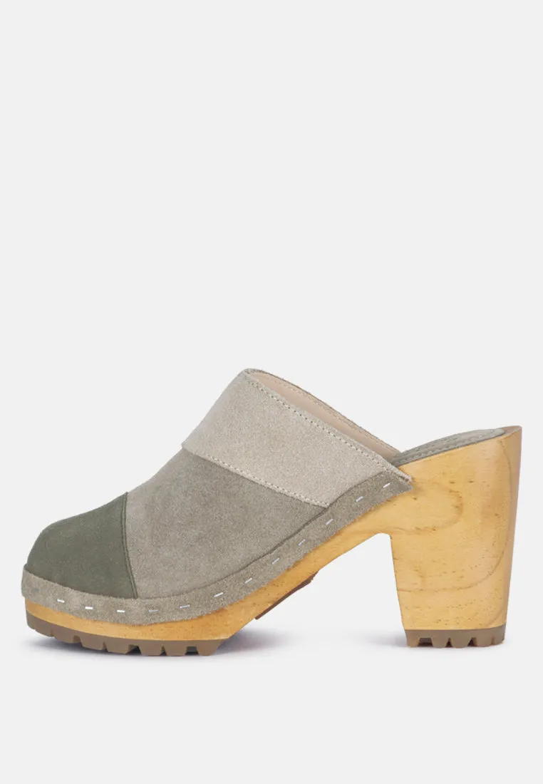 Ochroma Vintage Patchwork Suede Mule Clogs