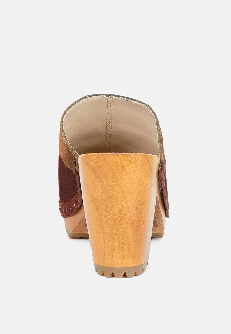 Ochroma Vintage Patchwork Suede Mule Clogs
