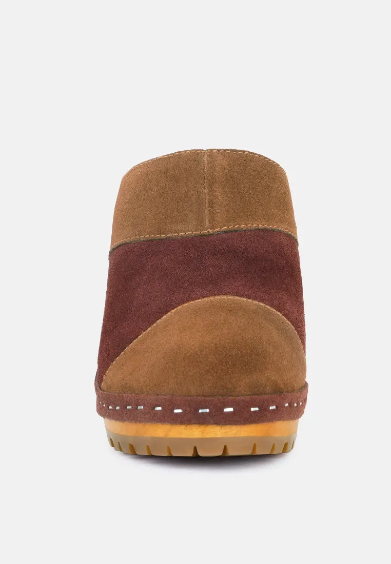 Ochroma Vintage Patchwork Suede Mule Clogs