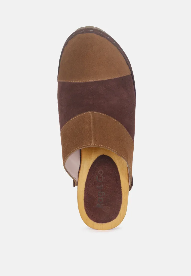 Ochroma Vintage Patchwork Suede Mule Clogs