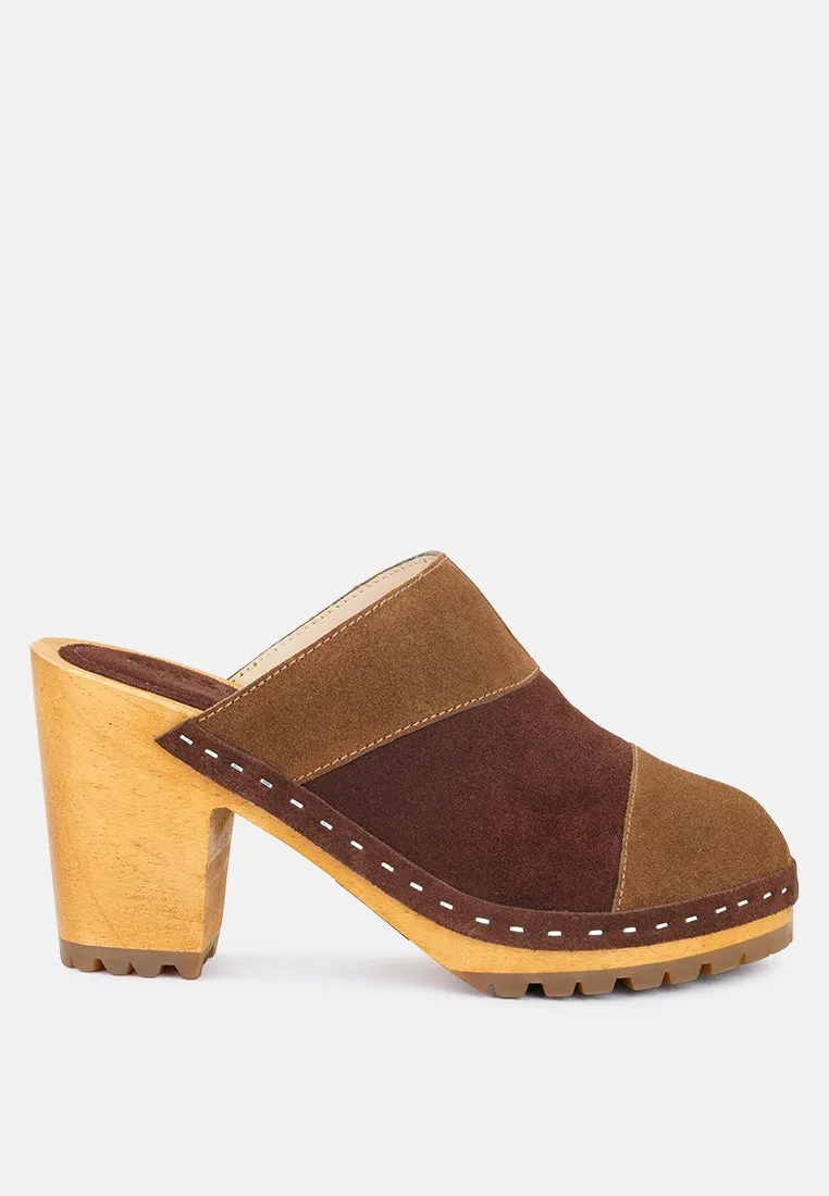 Ochroma Vintage Patchwork Suede Mule Clogs
