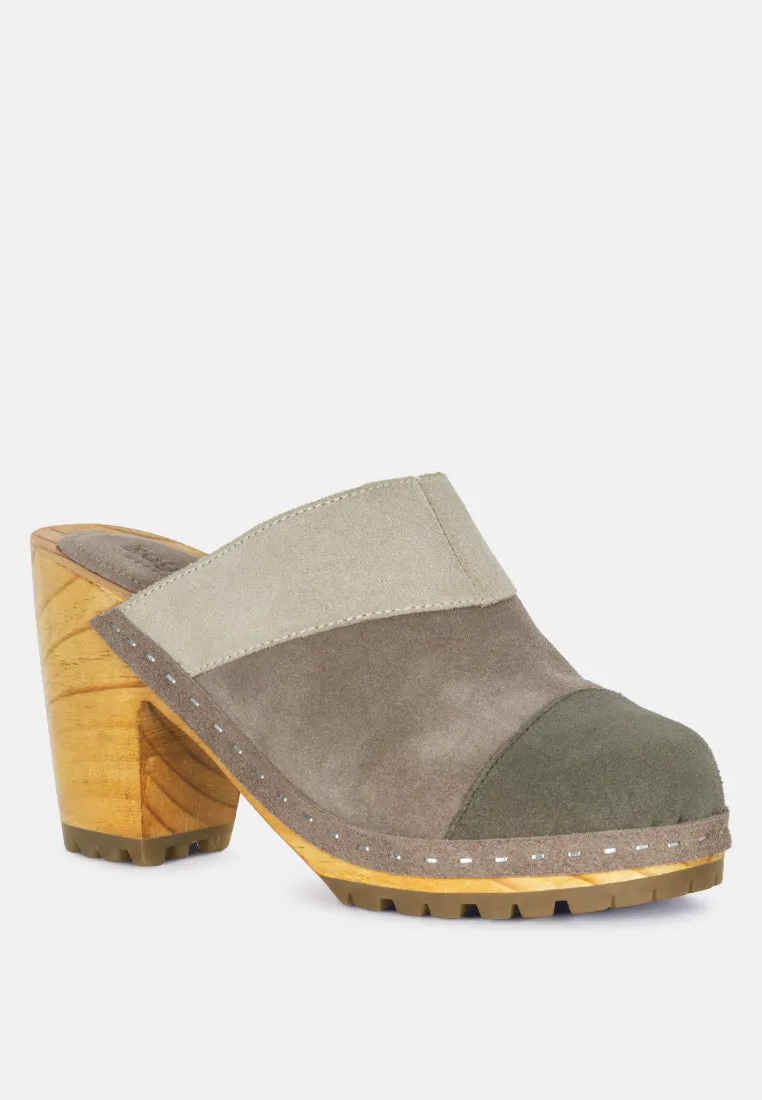 Ochroma Vintage Patchwork Suede Mule Clogs