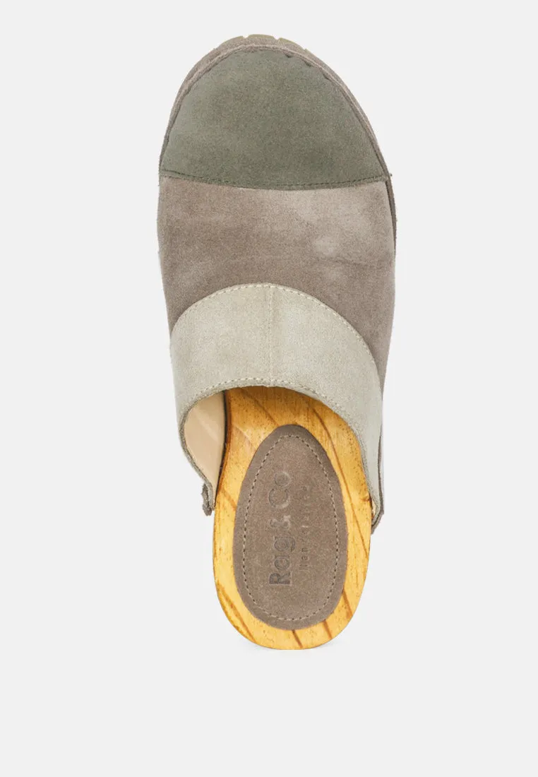 Ochroma Vintage Patchwork Suede Mule Clogs