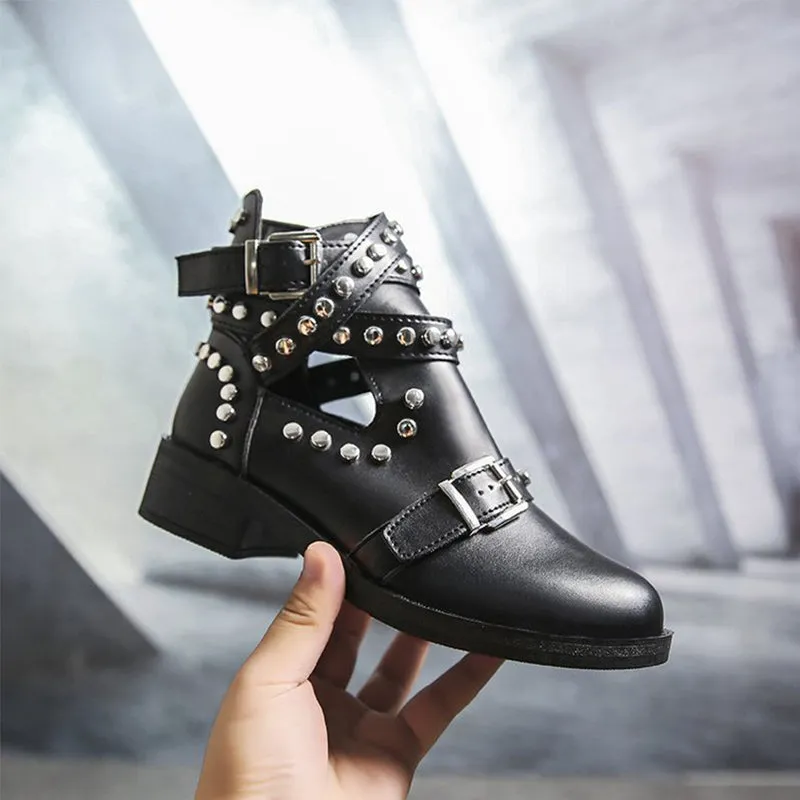 Rivet Studded Motorcycle Boots