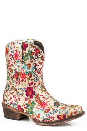 Roper Womens Ingrid Gold Multi Faux Leather Cowboy Boots