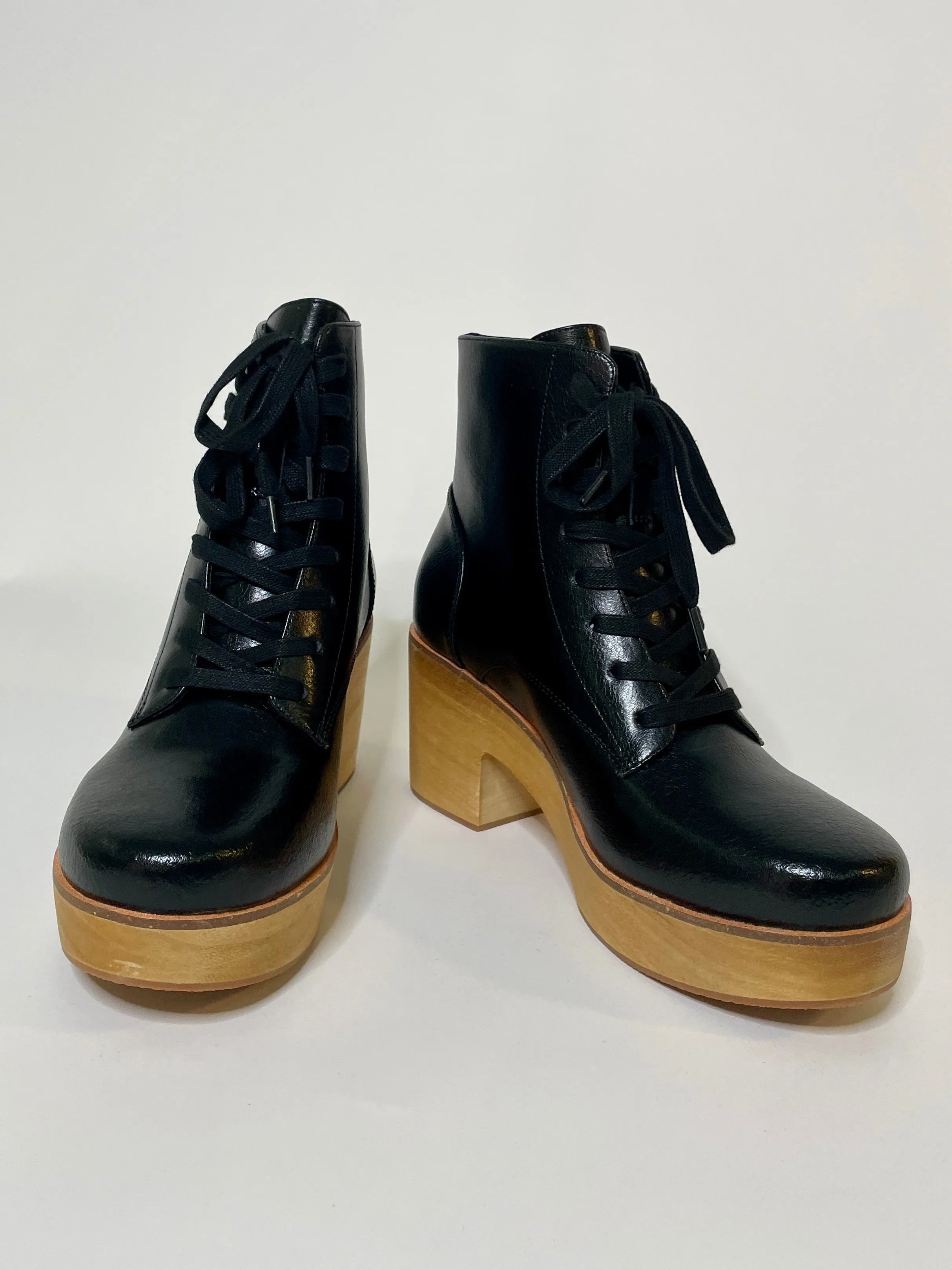 Sanita Wood-Colo Plateau Boot Black