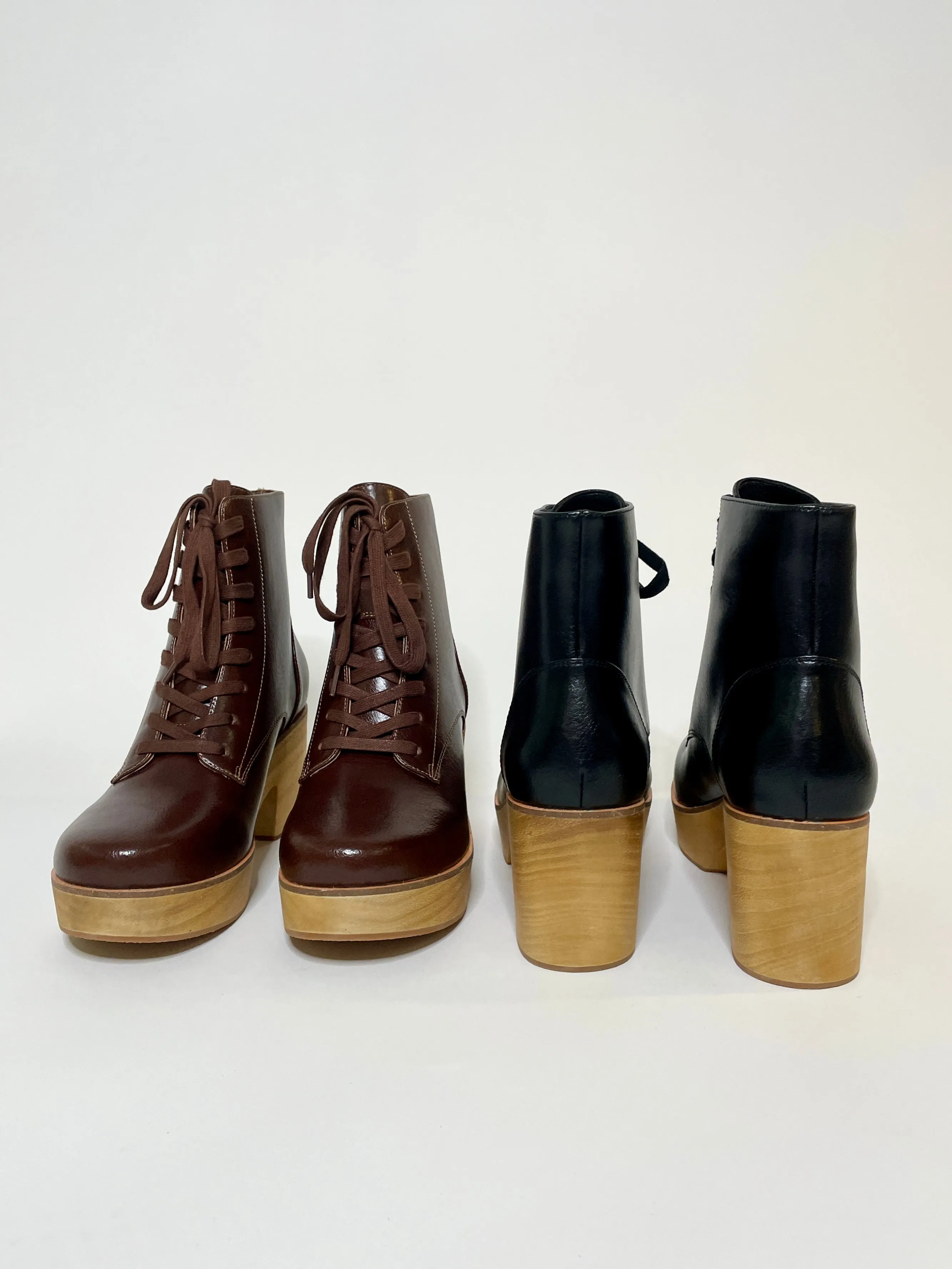 Sanita Wood-Colo Plateau Boot Black