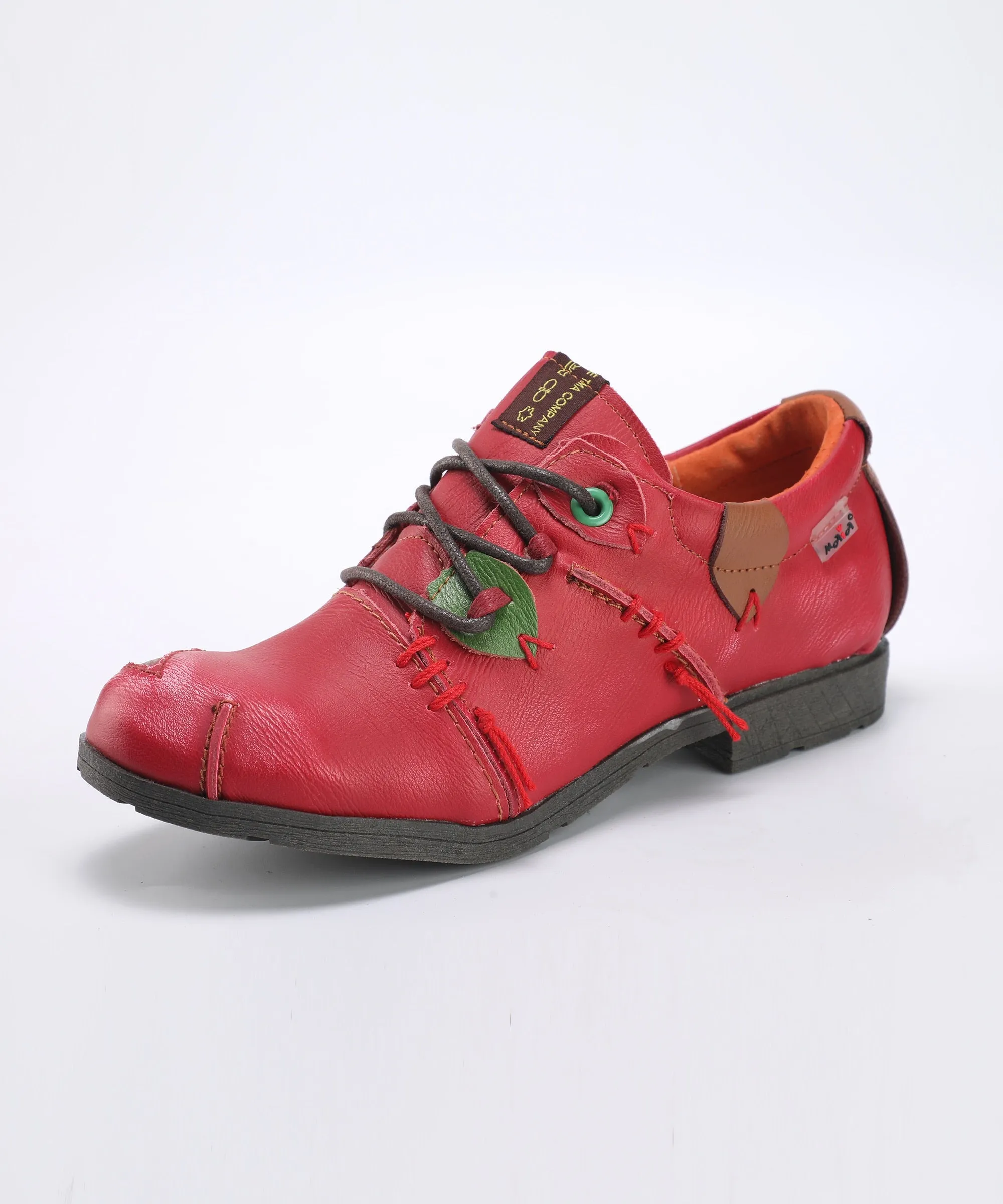Sinister Step Stitches - Washed Leather Shoes For Women