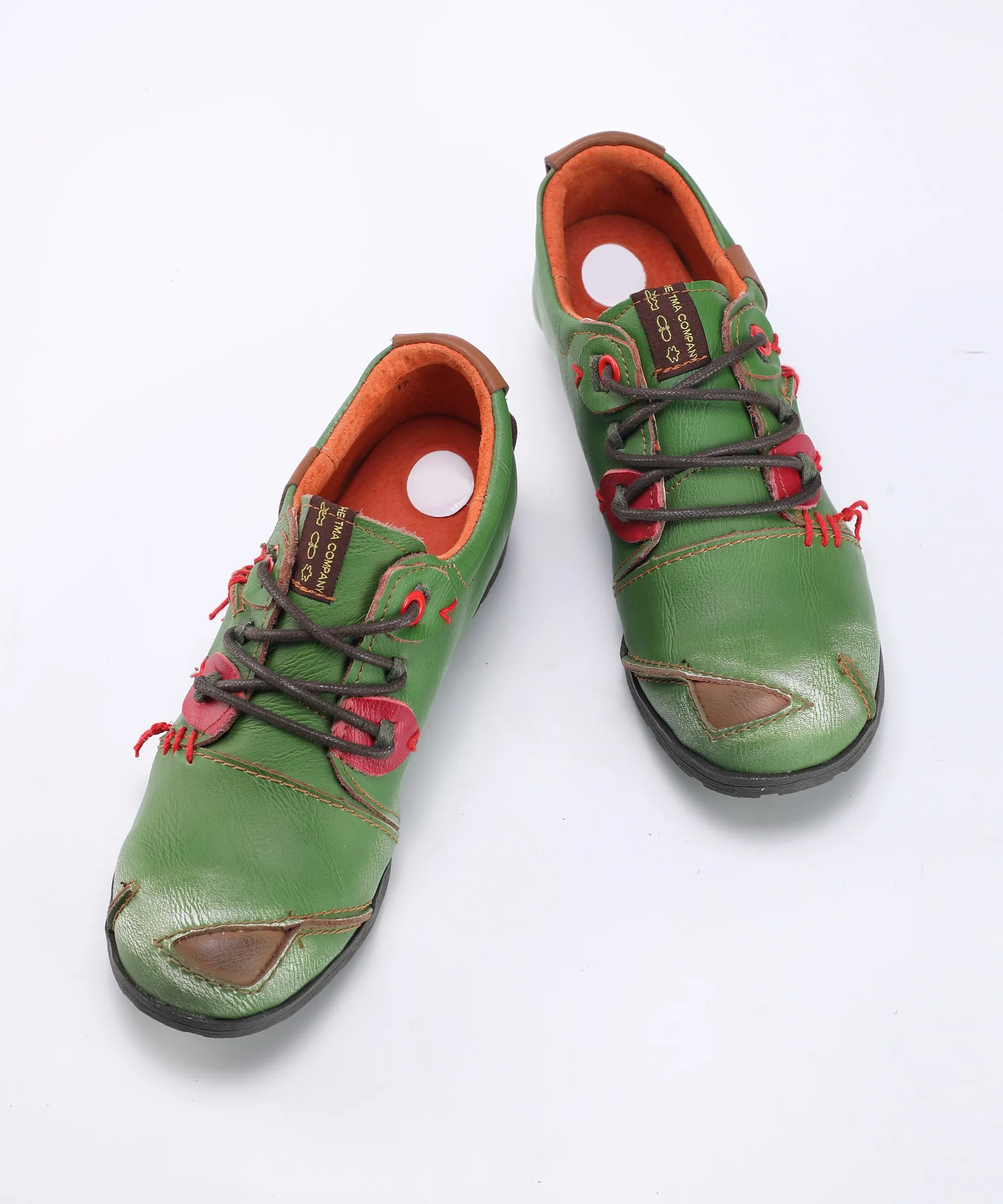 Sinister Step Stitches - Washed Leather Shoes For Women