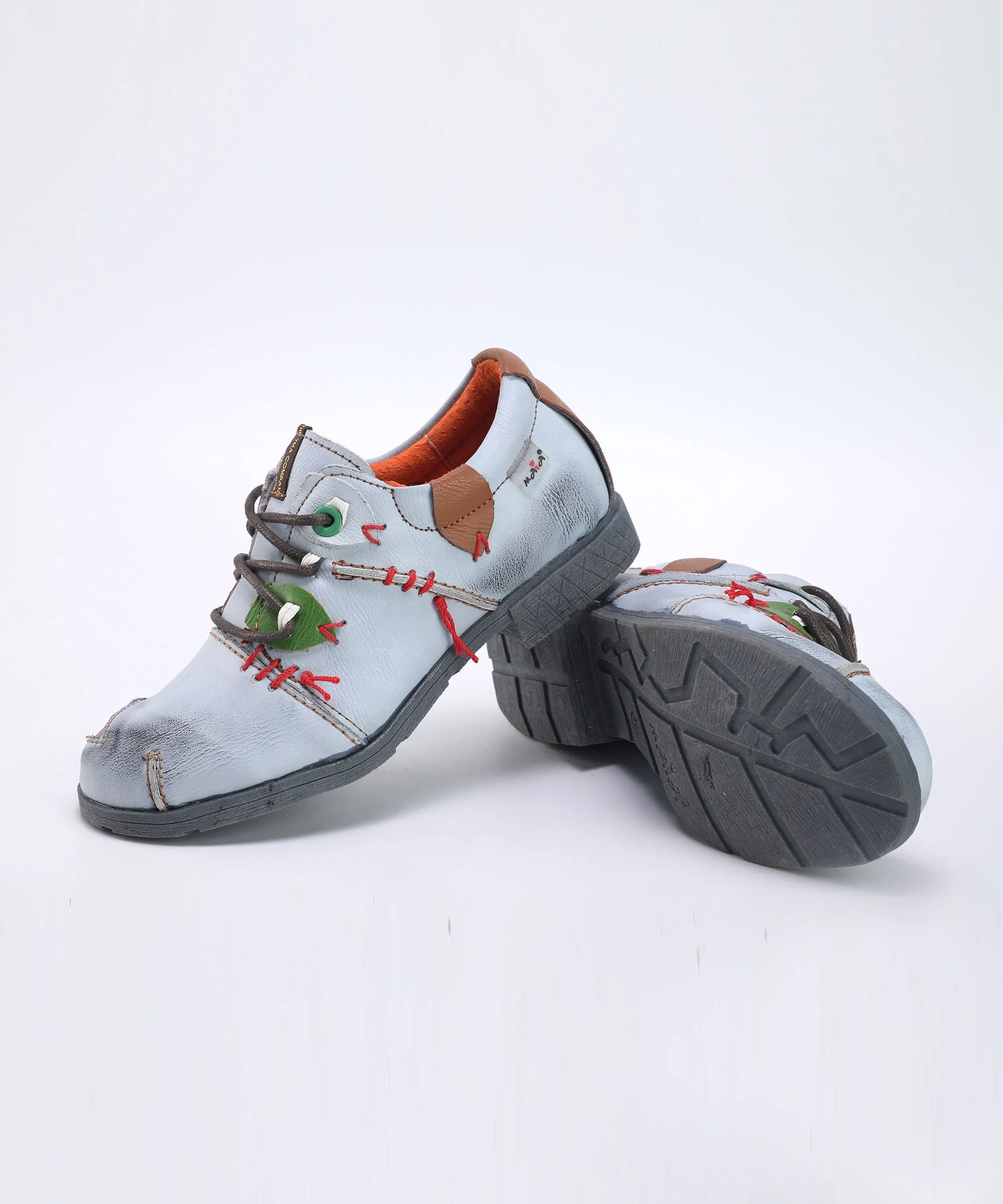 Sinister Step Stitches - Washed Leather Shoes For Women