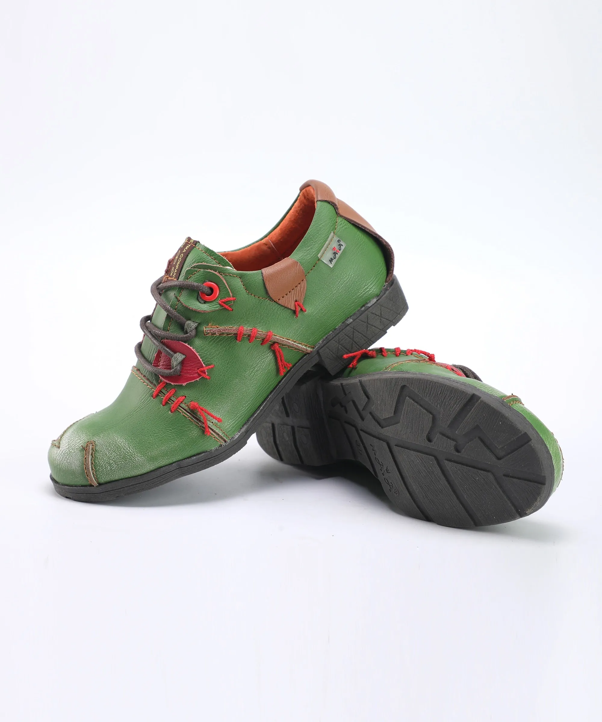 Sinister Step Stitches - Washed Leather Shoes For Women